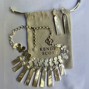 Kendra Scott Necklace/Earring Set with Bag- Gently Used, Great Condition!